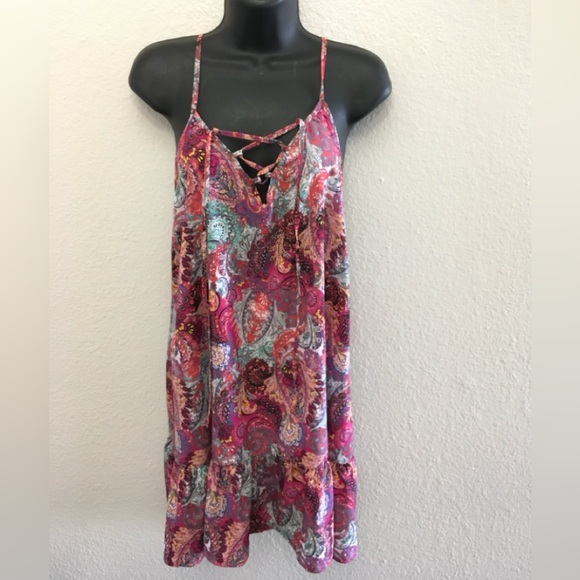 Sunsets Dresses & Skirts - Paisley Print Spaghetti Strap Coverup or Dress XL